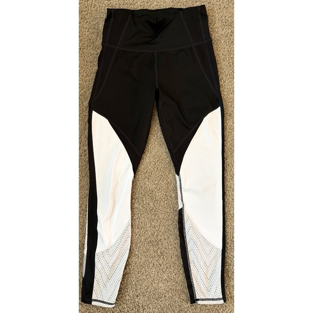Athleta Women's High Rise Precision 7/8 Leggings Tight Black/White Size Small